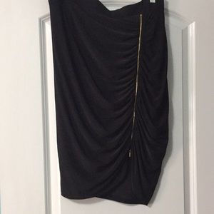 Black silky knit skirt